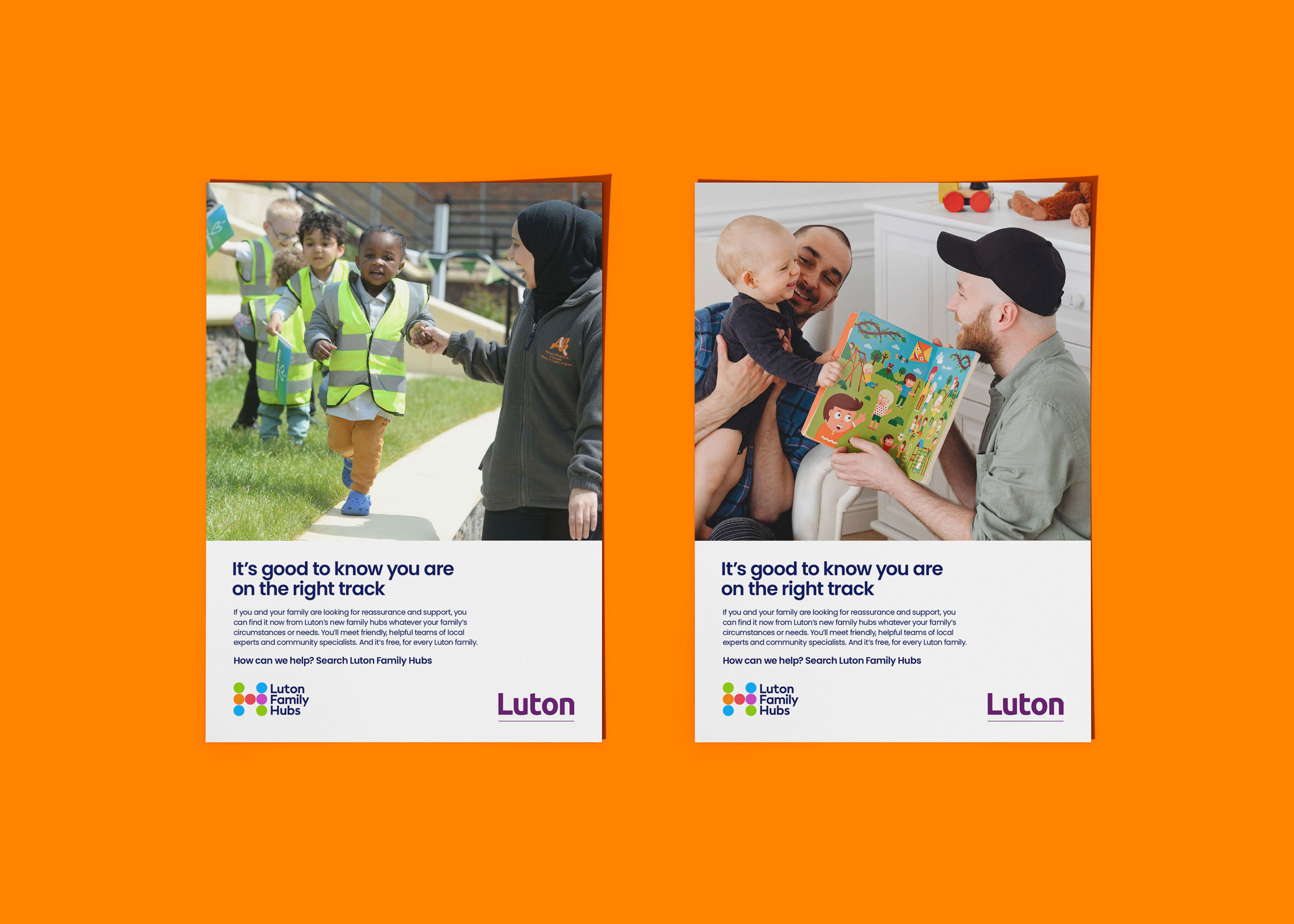 Sample posters for Luton Family Huibs