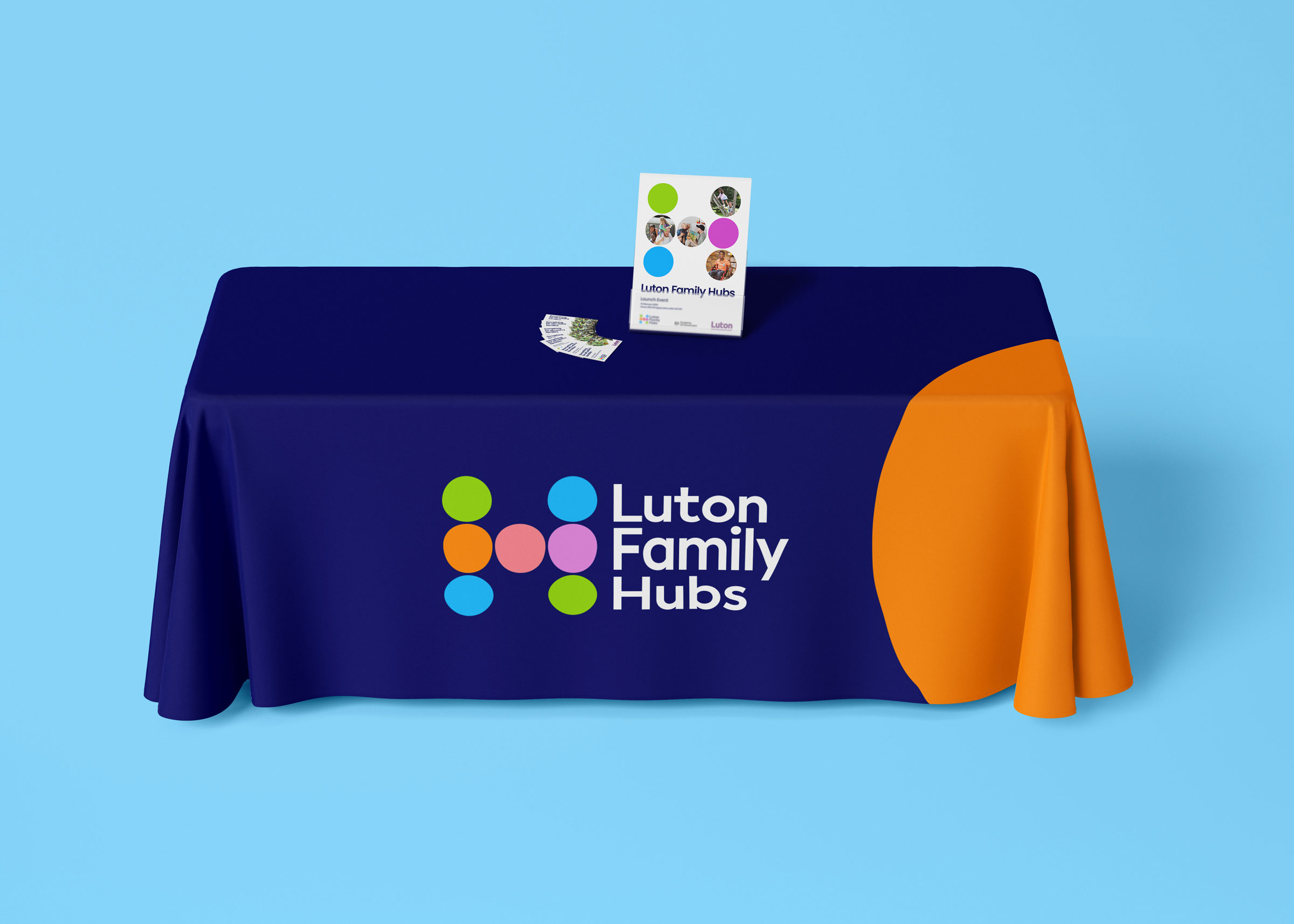 Sample merchandising for Luton Family Hubs